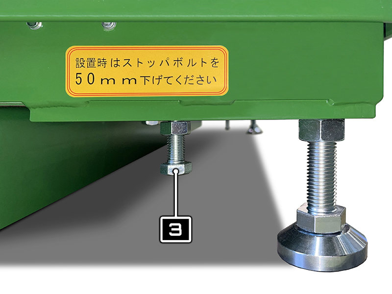 デジタルスケール BSシリーズ 外側から見た過負荷防止ボルト